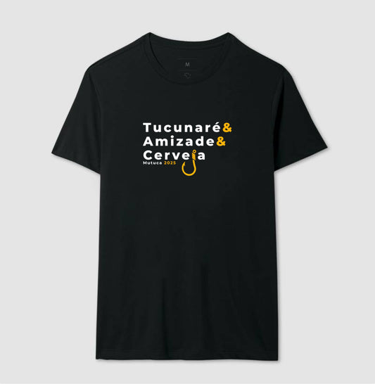 Camiseta MUTUCA 2025 - Tucunare Amizade e Cerveja - Preta
