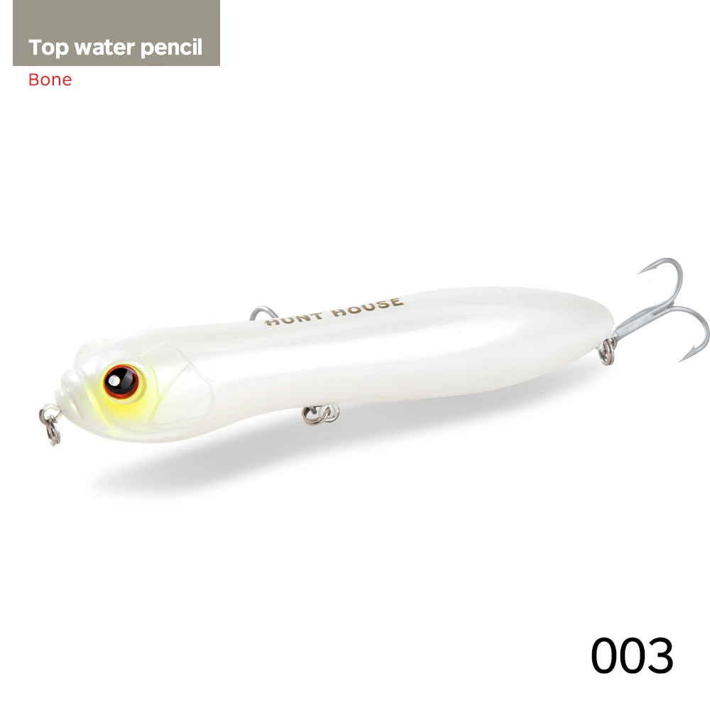 Hunthouse Fishing Lure Noisy Pencil With Ball Rattle Stickbait 110/130mm Topwater Snake Head Bait For Fishing Bass Zander Pescar