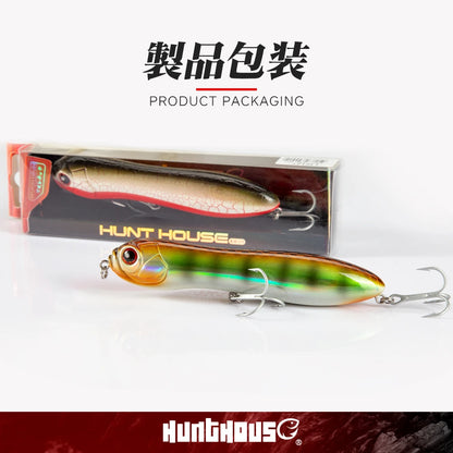 Hunthouse Fishing Lure Noisy Pencil With Ball Rattle Stickbait 110/130mm Topwater Snake Head Bait For Fishing Bass Zander Pescar