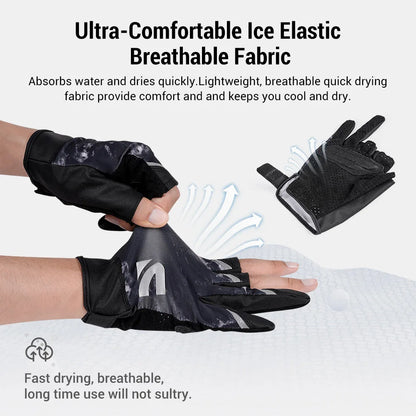 Noeby Half Finger Fishing Gloves UPF50+ Sun UV Protection Quick-drying Anti-slip Ultrathin Outdoor Kayaking Fishing Sports Glove