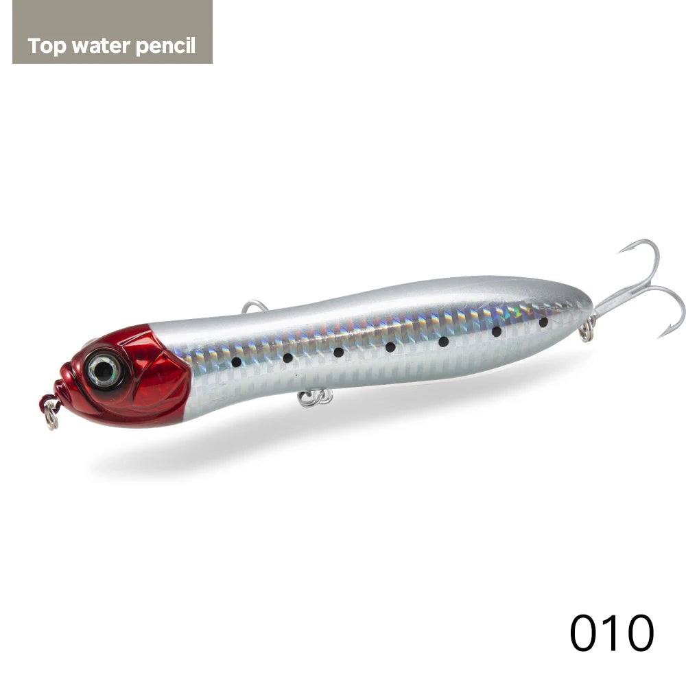Hunthouse Fishing Lure Noisy Pencil With Ball Rattle Stickbait 110/130mm Topwater Snake Head Bait For Fishing Bass Zander Pescar
