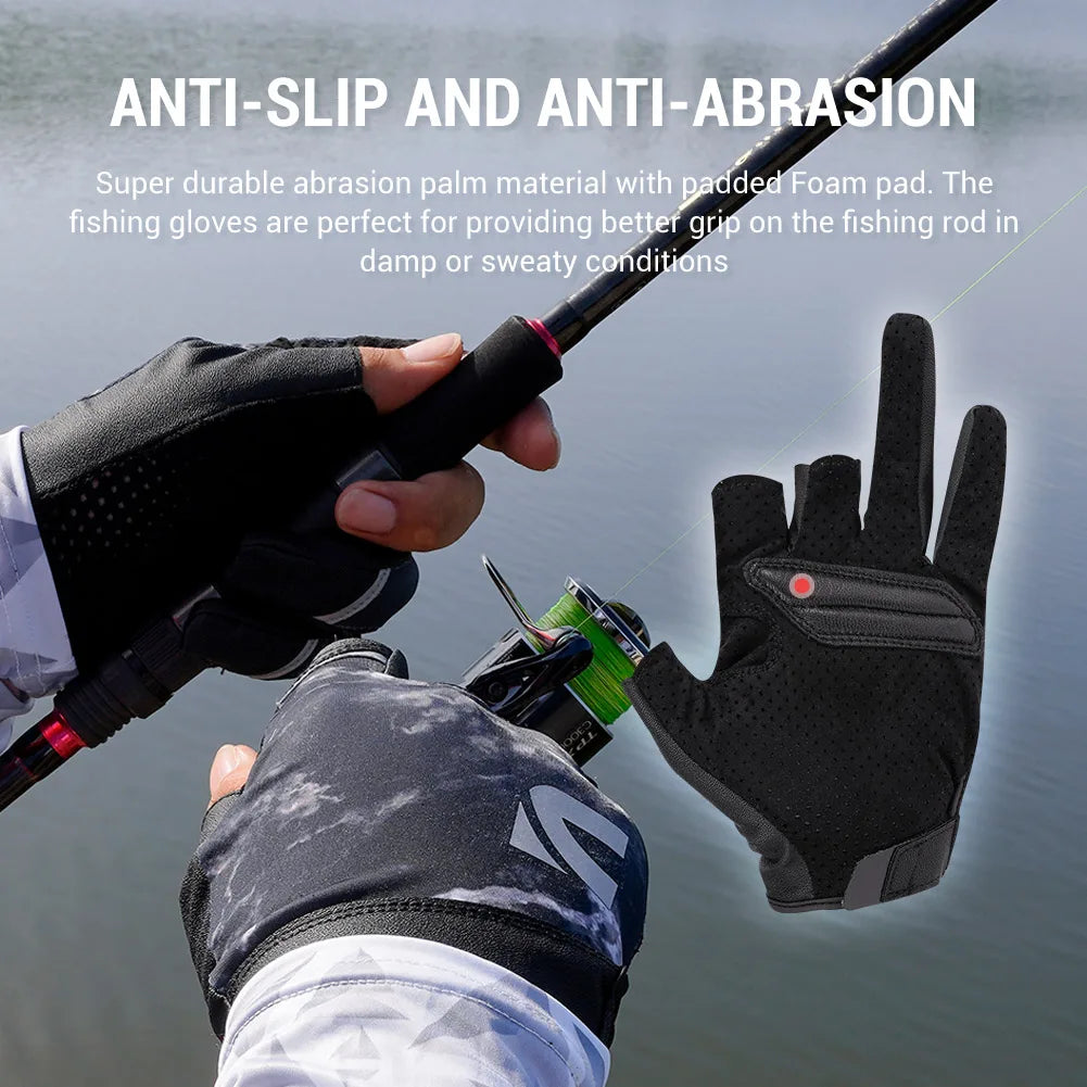 Noeby Half Finger Fishing Gloves UPF50+ Sun UV Protection Quick-drying Anti-slip Ultrathin Outdoor Kayaking Fishing Sports Glove