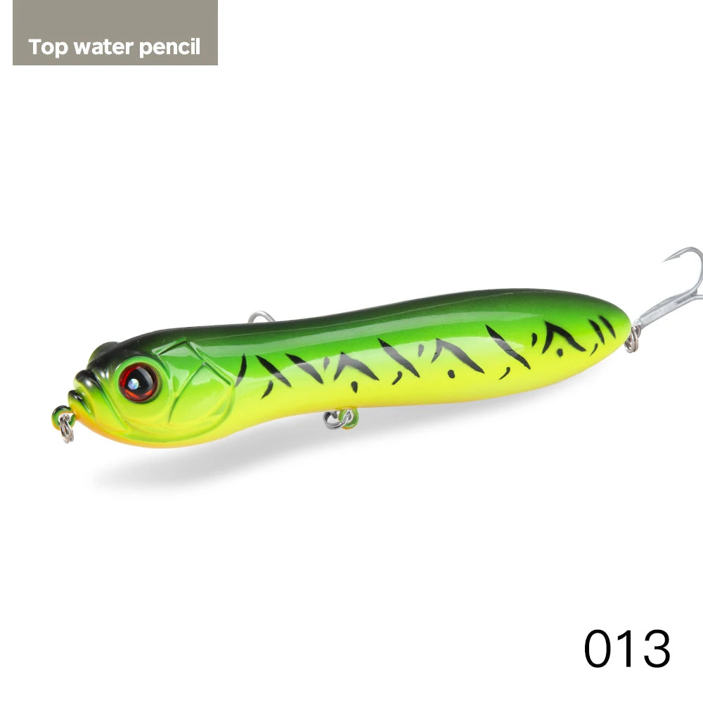 Hunthouse Fishing Lure Noisy Pencil With Ball Rattle Stickbait 110/130mm Topwater Snake Head Bait For Fishing Bass Zander Pescar