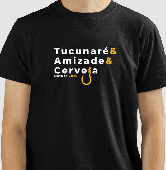 Camiseta MUTUCA 2025 - Tucunare Amizade e Cerveja - Preta